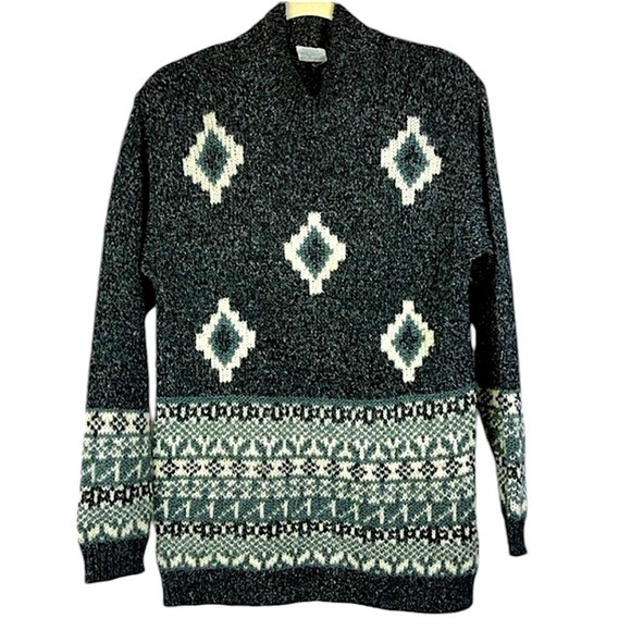 D.D. Sloane vintage popover crew neck oversized geo pattern sweater Sz S - Picture 1 of 8